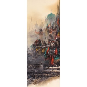 Ali Abbas, 30 x 11 Inch, Watercolor on Paper, Figurative Painting, AC-AAB-214